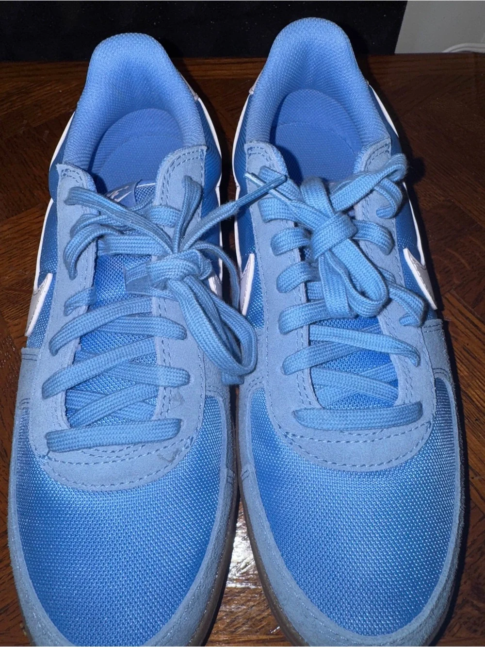 Nike Light Blue and White Low-Top Sneakers